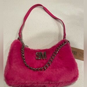 NWT Steve Madden Pink Fur purse
